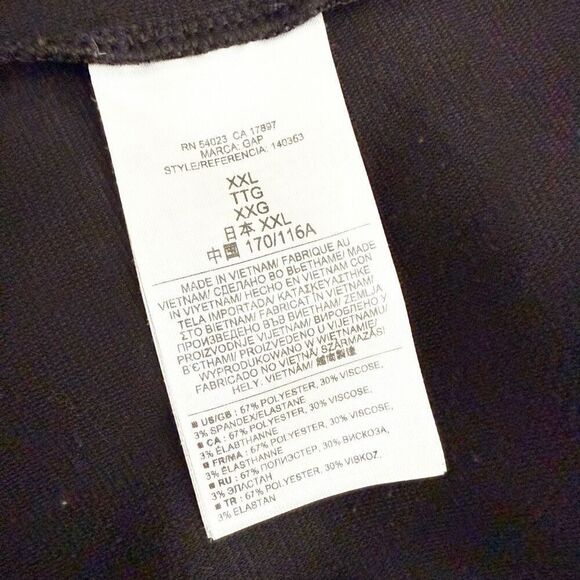 GAP | Solid Black Modern Boatneck High Neck Zipper Back Dress Midi 3/4 | XXL - Picture 6 of 7